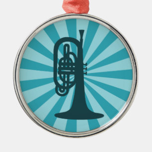 Sternexplosion Mellophone Clef-Verzierung Silbernes Ornament