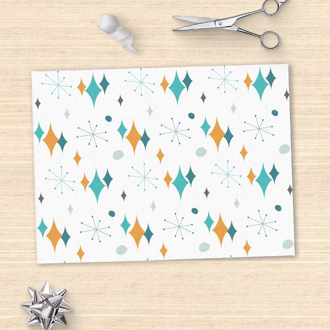 Sternexplosion Mitte Jahrhundert Modernes Muster Seidenpapier (Von Creator hochgeladen)