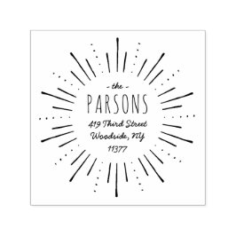 Sternexplosion Monogram Address Briefmarke Permastempel