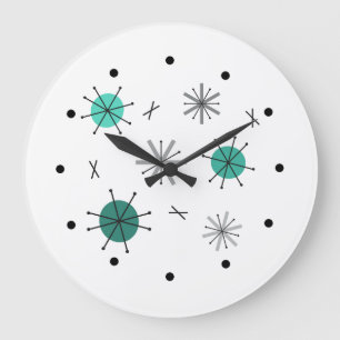 Sternexplosion Planets Turquoise Große Wanduhr