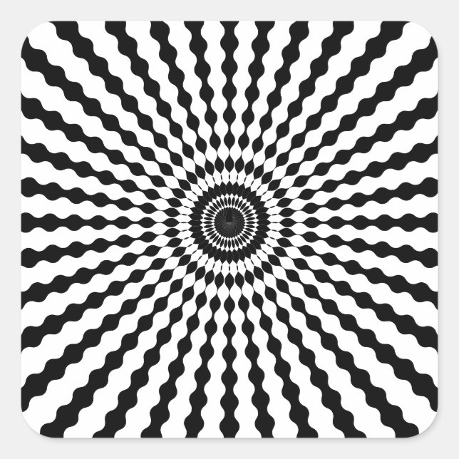 Sternexplosion, Schwarz und Weiß Quadratischer Aufkleber (Vorderseite)