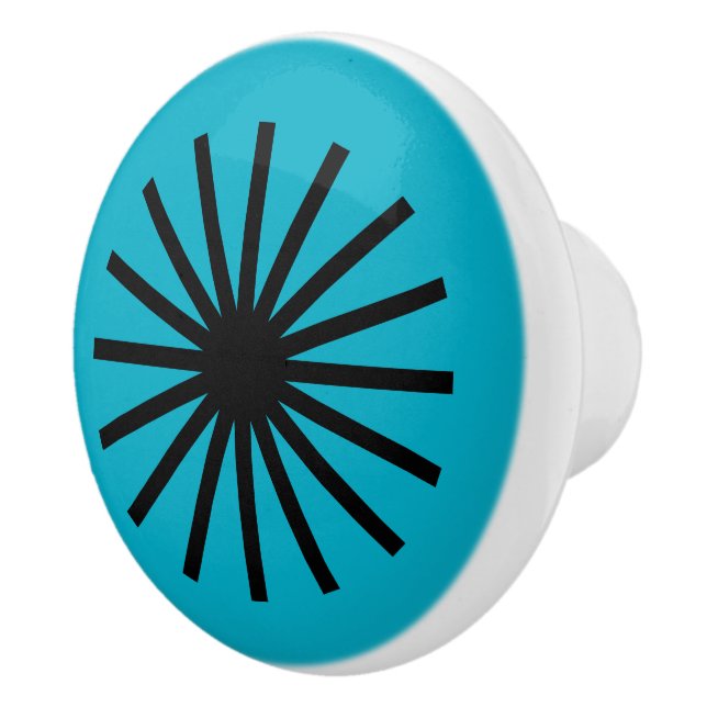 Sternexplosion Schwarz/Weiß Keramikknauf (Rechts)