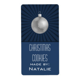 Sternexplosion Streifen Ornament Backetiketten, bl