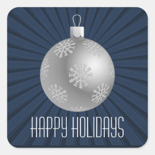 Sternexplosion Streifen Ornamente Aufkleber, dunke Quadratischer Aufkleber