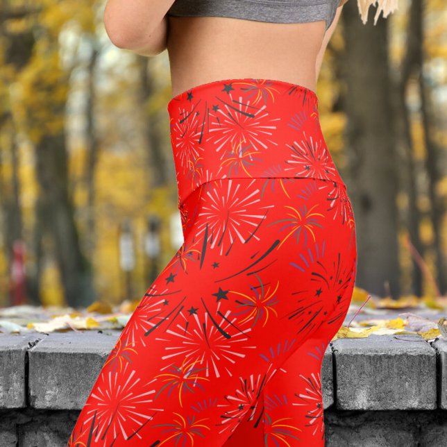 Sternexplosion über Candy Apple Pattern Yoga Capri Leggings (Starburst on Candy Apple)