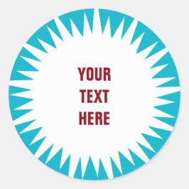 Sternexplosion - Weiß mit benutzerdefiniertem Text Runder Aufkleber