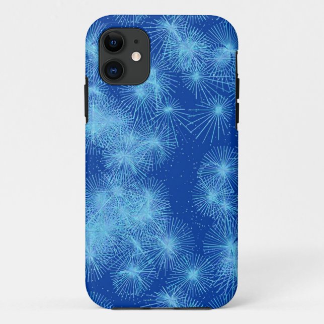Sternexplosionen aus Eiskristall, blauer Hintergru Case-Mate iPhone Hülle (Rückseite)