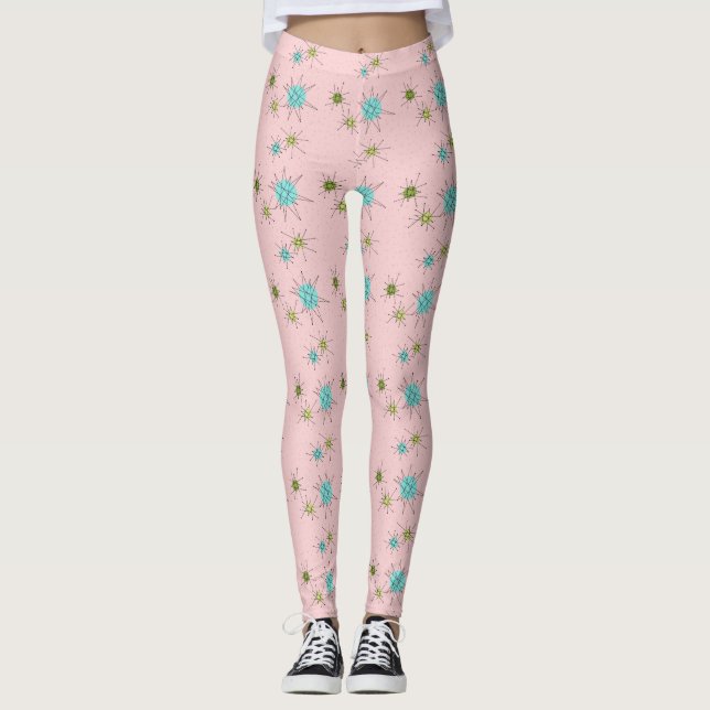 Sternexplosionen der rosa Ikonen Leggings (Vorderseite)