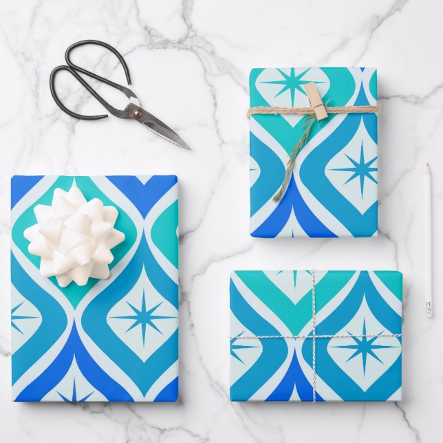 Sternexplosionen des Mittelalters auf dem Blue Tur Geschenkpapier Set (Vorderseite)