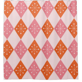 Sternexplosionen des Mittelalters auf Orange Pink  Duschvorhang