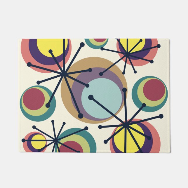 Sternexplosionen des mittleren Jahrhunderts farben Fußmatte (Vorderseite)