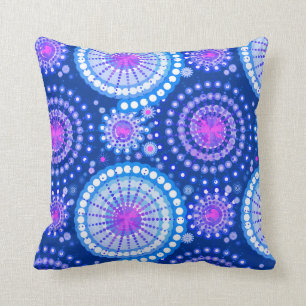 Sternexplosionen und Pinwheels, cerulean Blau u. Kissen