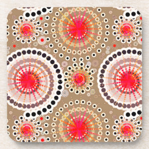 Sternexplosionen und Pinwheels, Taupe, Rot, weiß Untersetzer