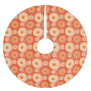 Sternexplosionen und Zahnräder, Mandarinen Polyester Weihnachtsbaumdecke