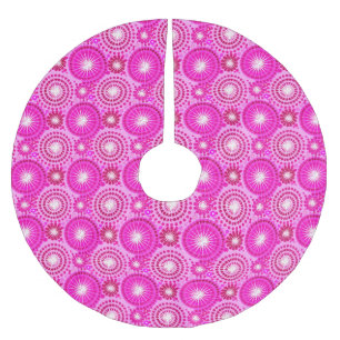 Sternexplosionen und Zahnräder, Orchideen und Mage Polyester Weihnachtsbaumdecke