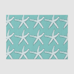Sternfisch-Muster Strand Nautilus Küste Teal Blau Seidenpapier
