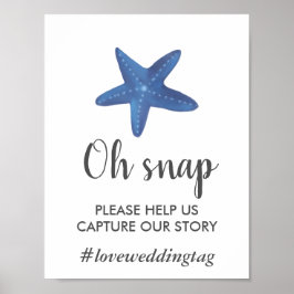 Sternfisch | Ocean Wedding Instagram Zeichen Poster