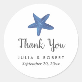 Sternfisch | Ocean Wedding Vielen Dank Runder Aufkleber