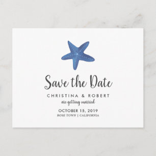 Sternfisch Ozeanhochzeit Datum speichern Ankündigungspostkarte