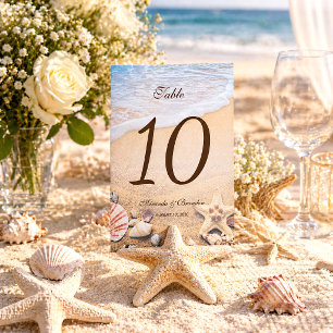 Sternfisch-Tropische-Strandhochzeit-Tischnummer Tischnummer