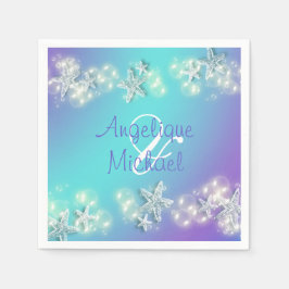 Sternfische blauer lila Paare Serviette