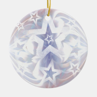 Sternflitter im Weiß und in der Flieder Keramik Ornament