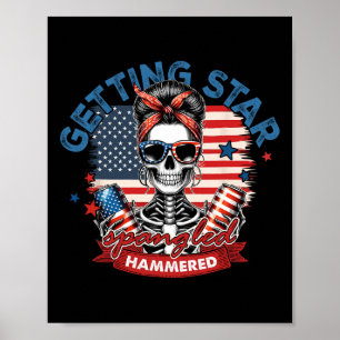 Sternförmig gehämmertes amerikanisches Skelett 4 Poster