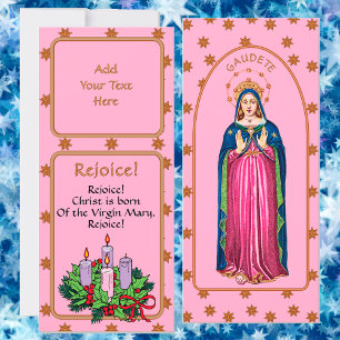 Sternförmige Advent-Gaudete-Madonna-Flatkarte