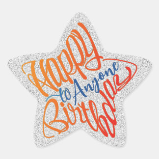 Sternförmige „Happy Birthday“ für jeden Stern-Aufkleber