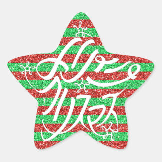 Sternförmige Weihnachtsgrüße-Typografie in neun Sp Stern-Aufkleber