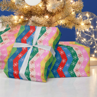 Sternförmige Weihnachtsstreifen Geschenkpapier