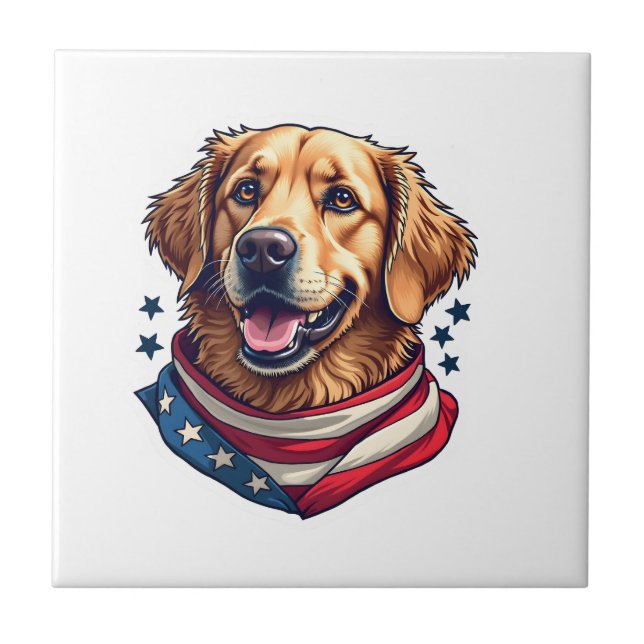 Sternförmiger Golden Retriever Vintage T-Shirt Fliese (Vorderseite)