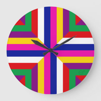 Sternförmiger Querschnitt - Blau/Magenta - Ausgewo Große Wanduhr