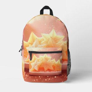 STERNFRUCHT - CARAMBOLE - EXOTISCHE FRÜCHTE BEDRUCKTER RUCKSACK