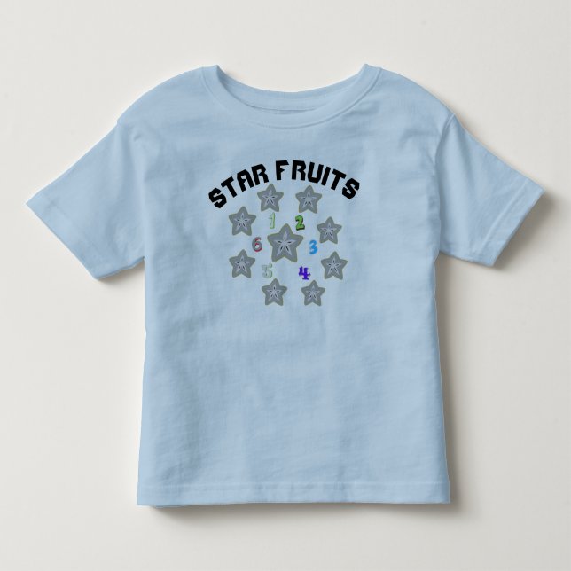 Sternfrüchte und Zahlen Kleinkind Blue T - Shirt (Vorderseite)