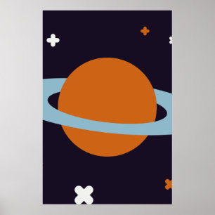 Sterngalaxie des Planeten-Orbit-Universums Poster