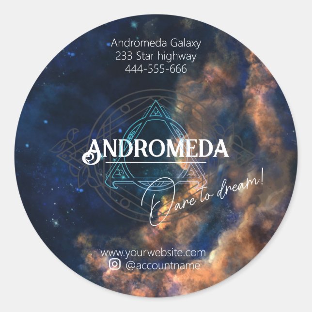 Sterngalaxie kosmische Geschäftslieferungen Verpac Runder Aufkleber (Vorderseite)
