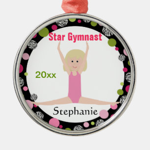 Sterngymnast-Andenken-Rosa und Grün Ornament Aus Metall