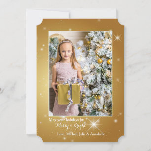 Sternhelles Foto-Weihnachtskarte Feiertagskarte