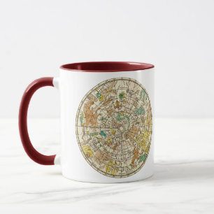 Sternkarte des nördlichen Himmels und Karte der St Tasse