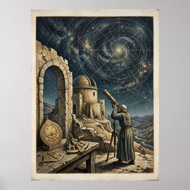 Sternkarte des Suchenden Spirituelle Astrologie Po Poster (Vorne)