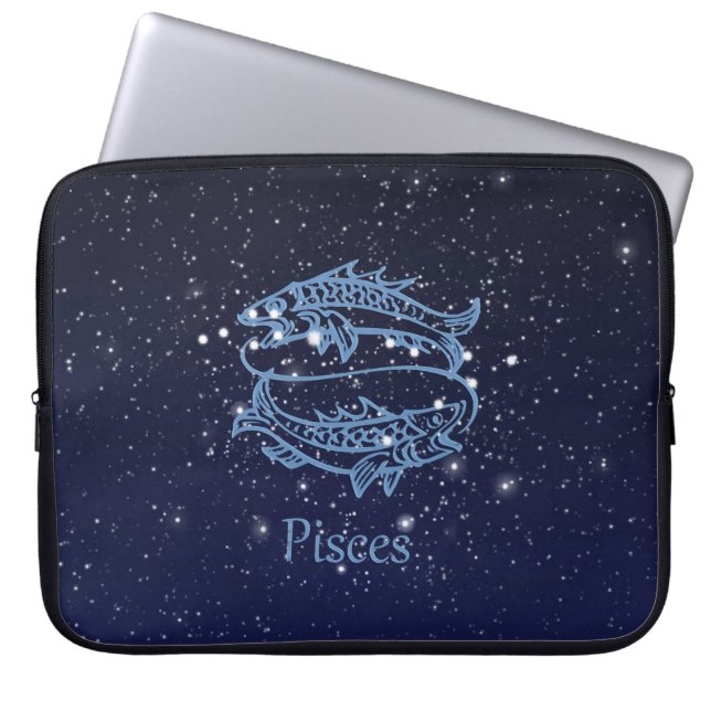 Sternkonstellation und Sternzeichen mit Sternen Laptopschutzhülle (Vorderseite)