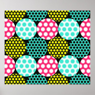 Sternkreise nahtlose Muster in mehrfarbigen Pop Poster