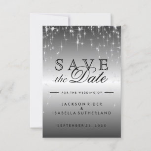 Sternlichter in metallischem Silber - Save the Dat Date
