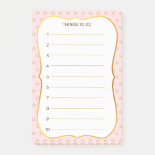 Sternmuster auf rosafarbenen Sachen zu tun Linde Post-it Klebezettel