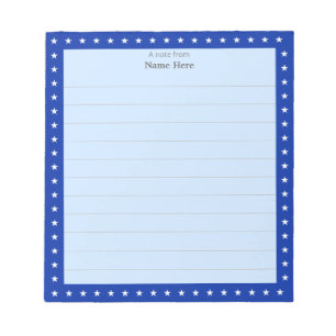 Sternmuster auf Royal Blue Frame Lined Notepad Notizblock