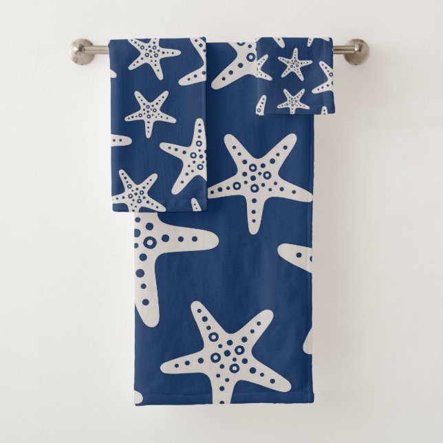 Sternmuster Blau Badhandtuch Set (Insitu)