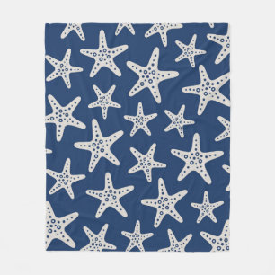 Sternmuster Blau Fleecedecke