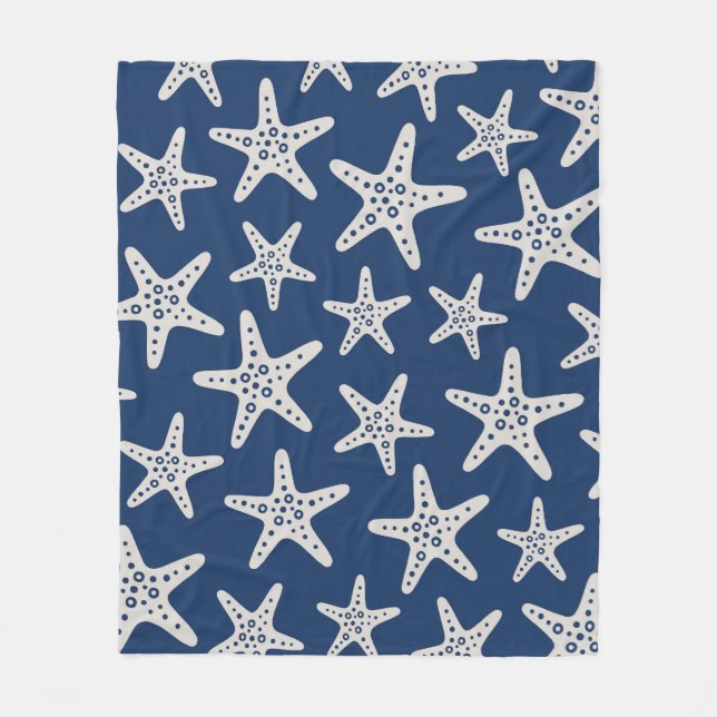 Sternmuster Blau Fleecedecke (Vorderseite)