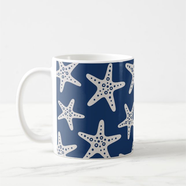 Sternmuster Blau Kaffeetasse (Links)
